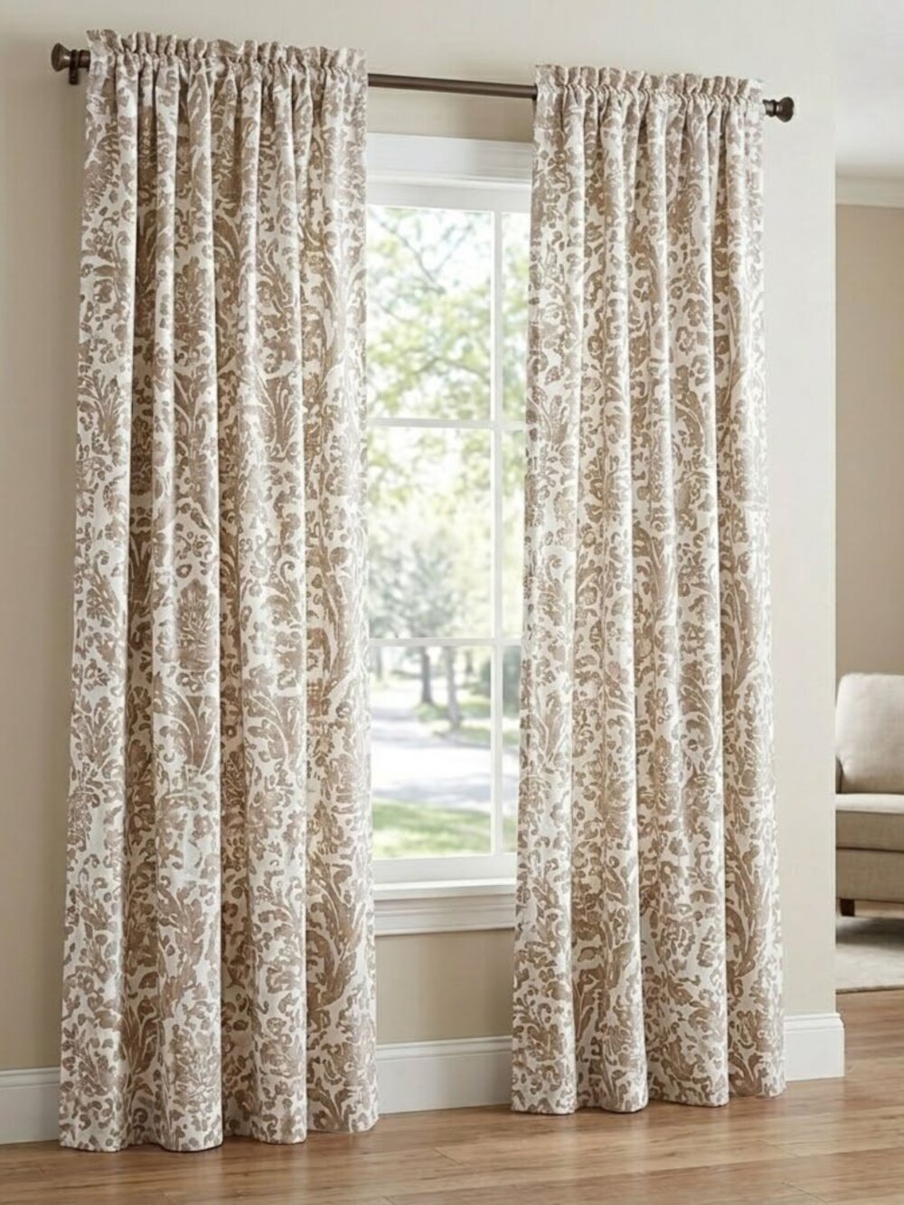 Pottery Barn Curtain Panels 50 X 84 Addison Drapes Floral 3-in-1 Pole Top Rideau